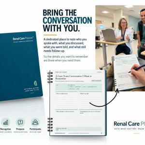 Patient using the Renal Care Planner during a conversation with a healthcare professional.