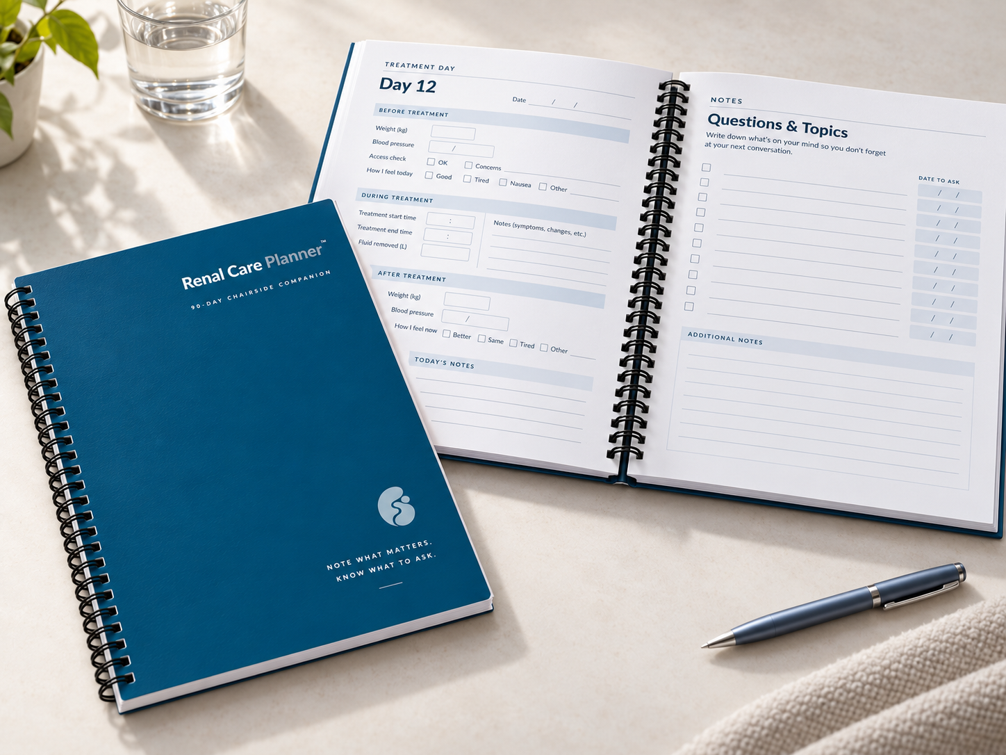 Open pages of the current 90-Day Chairside Companion spiral-bound planner