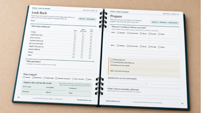 Print-friendly treatment-day planning worksheets