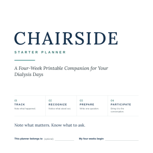 Chairside Starter Planner four-week printable dialysis planner cover