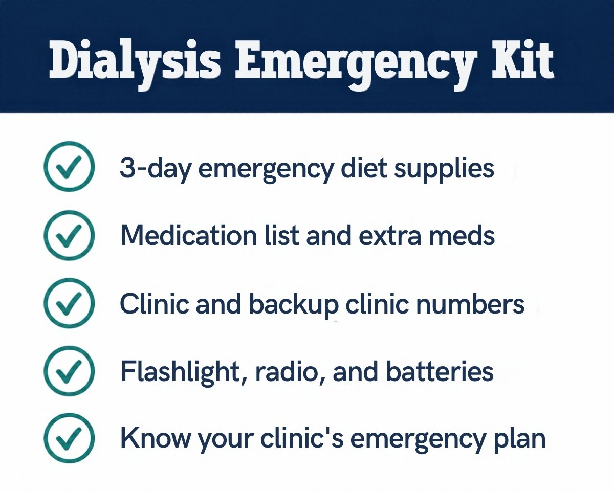 Dialysis emergency kit checklist