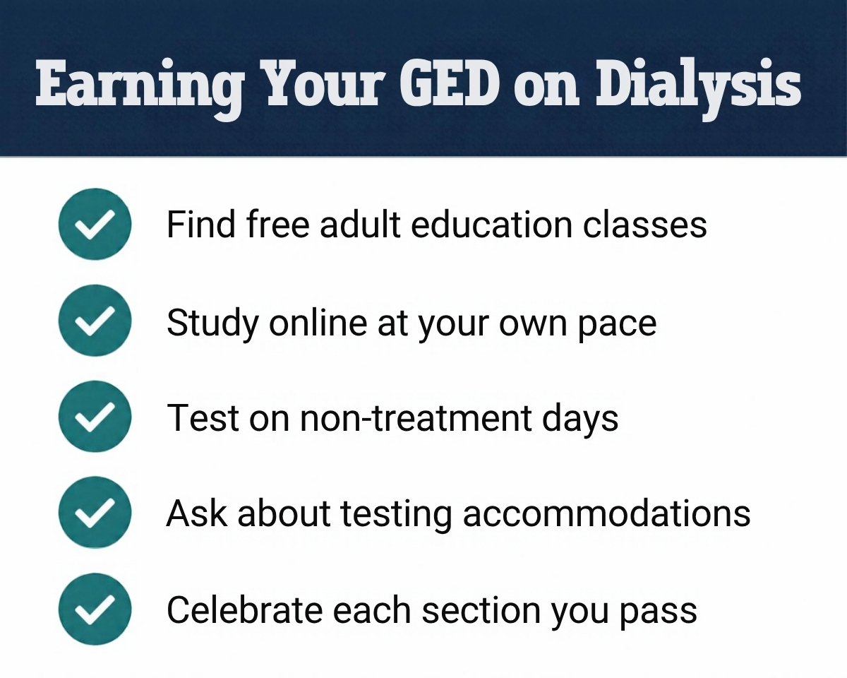GED on dialysis steps