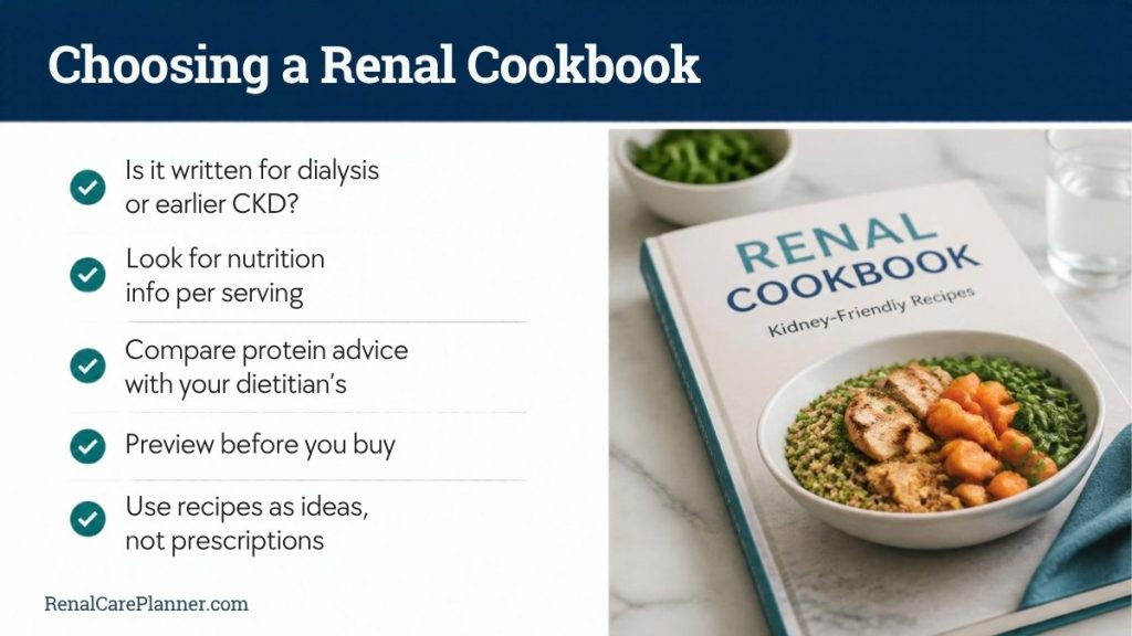 Choosing a renal cookbook checklist