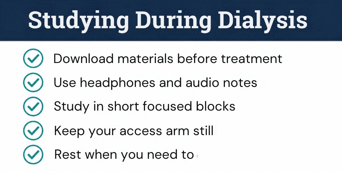 Study tips during dialysis